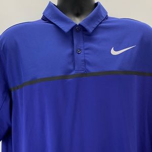 Nike Golf Polo Shirt Mens Size XL Blue Standard Fit Short Sleeve Dri-Fit Stretch